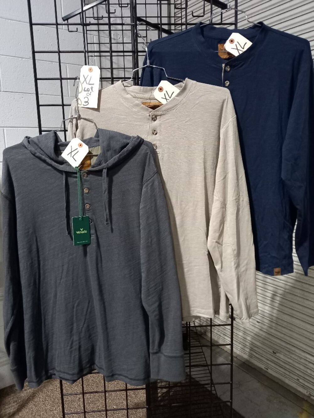 Men's Long Sleeve Hooded Henley Shirt + 2-Long Sleeve Henleys | XL